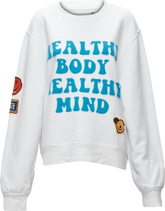 Amiri A Love Movement healthy body knit badge smiley face hoodie