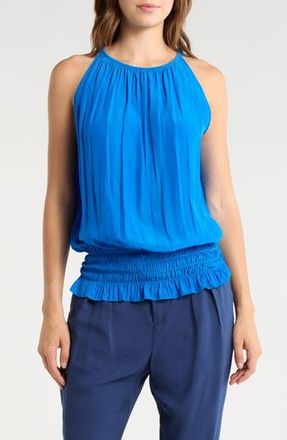 Ramy Brook Lauren Smock Waist Sleeveless Top in Marrakech Blue at Nordstrom Rack, Size X-Small
