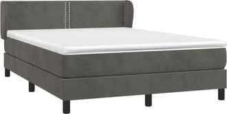 vidaXL Cama Box Spring Con Colch&oacute;n Terciopelo Gris Oscuro 140x190 Cm Vidaxl