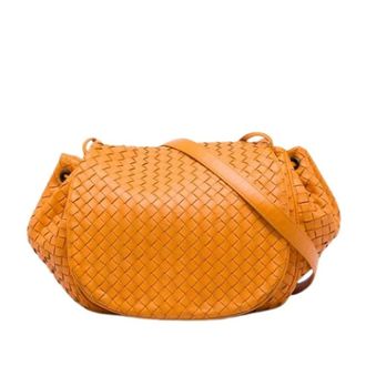 Bottega Veneta Tweedehands leren schoudertassen - Dames - Pre-owned - Oranje - Maat: ONE Size Leer