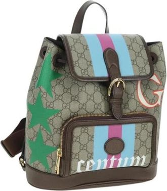 Gucci Pre-owned Plastic Backpack - Dames - Vintage Rugzakken - Beige - ONE Size - Vintage