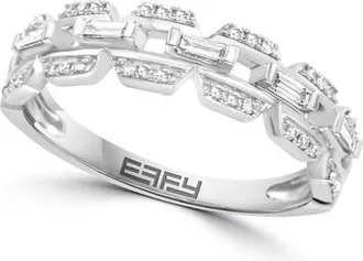 Effy 14K White Gold Diamond Link Band Ring in 14K Gold at Nordstrom, Size 7