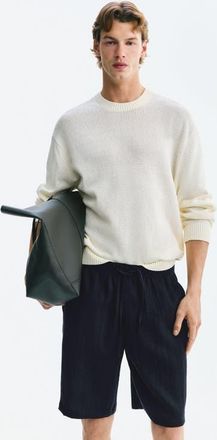 H&M Loose-fit Shorts in Navy Blue at Nordstrom, Size X-Small