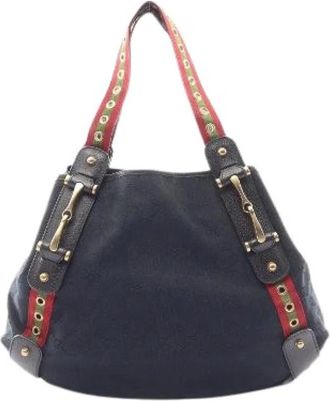 Gucci Pre-owned Horsebit GG Canvas Tote Bag - Dames - Vintage Schoudertas - Zwart - ONE Size - Leer - Vintage