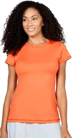 Sofibella UV Colors Short Sleeve Womens Tennis Shirt in Nectarine at Nordstrom, Size X-Large