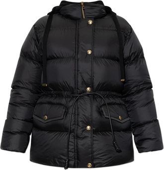 Moncler Diaphane Puffer Jas - Dames - Gewatteerde jassen - Zwart - XL - Leer - Jassen