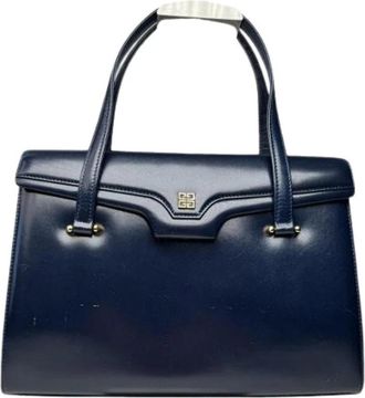Givenchy Pre-owned Lederen Handtas - Dames - Vintage Handtas - Blauw - ONE Size - Leer - Vintage