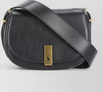 Ralph Lauren smooth leather shoulder bag adjustable strap hardware