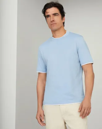 Brunello Cucinelli Bicolor Cotton Mens T-Shirt