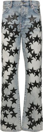 Amiri Chemist mid-rise straight-leg jeans - men - Leather/Cotton - 28 - Blue