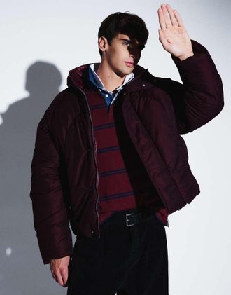 Asos Piumino bordeaux oversize-Rosso