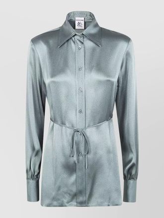 Semicouture shirt long sleeves collared neck waist tie