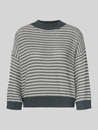 OPUS Strickpullover mit gerippten Abschl&uuml;ssen Modell Peipina in Petrol, Gr&ouml;&szlig;e S