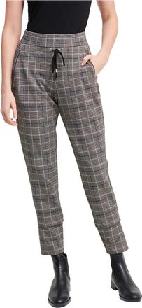 Joseph Ribkoff Elegante Glen Grey Geruite High Waist Slim Fit Broek - Dames - Vrijetijds broeken - Grijs - M - Broeken