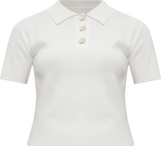 Marni Polo met logo - Dames - Polos - Wit - S - Leer - Tops