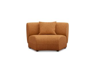 Castlery Auburn Curve Wedge Sofa Customized, Performance Boucle Rust, Spill Resistant, Modular for Sofas by Castlery