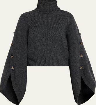 Zimmermann Valiant Buttoned Turtleneck Sweater