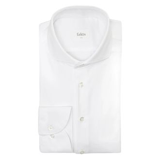 Fakts Slim Fit Leisure Shirt Stretch - Heren - Zakelijke Overhemden - Wit - S - Leer - Overhemden
