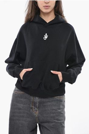 J.W.Anderson Brushed Cotton Hoodie With Embroidered Logo size S