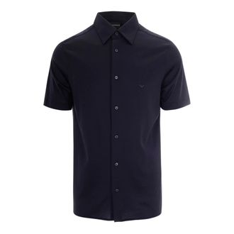 Emporio Armani Short Sleeve Shirts - Heren - Korte mouwen Overhemden - Blauw - M - Overhemden
