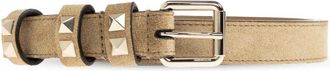 Valentino Garavani Rockstud Suede Riem - Dames - Riemen - Beige - 90 CM - Leer - Accessoires