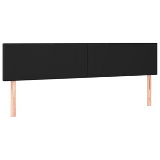 vidaXL Cabecero Con Led Cuero Sint&eacute;tico Negro 200x5x78/88 Cm Vidaxl