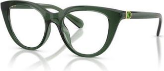 Swarovski 51mm Cat Eye optical glasses in Green at Nordstrom