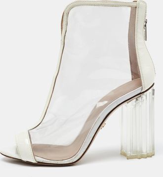 Le Silla White/transparent Pvc And Patent Leather Ankle Boots