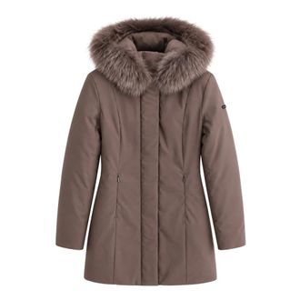 RefrigiWear Giubbotto con pelliccia nel cappuccio - - Coats - Donna - Marrone - L