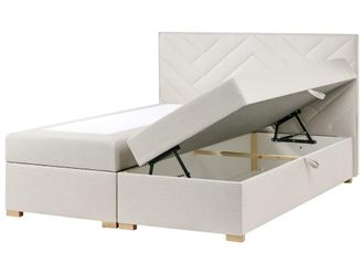 Beliani Cama continental de tejido blanco 180x200