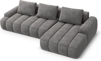 CXL by Christian Lacroix Sof&aacute; cama esquinero derecho con ba&uacute;l 3 plazas terciopelo gris