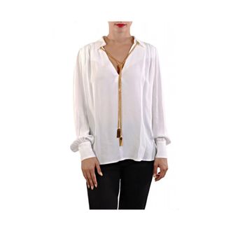 Elisabetta Franchi Dames, Blouses & Shirts, Wit, Maat: XL Viscose
