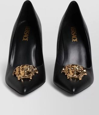 Versace leather high-heel pumps
