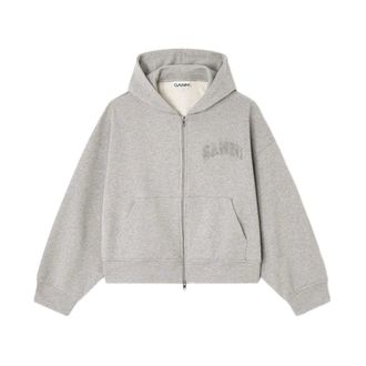 Ganni Zip-throughs, female, Gray, L, Ganni Jumpers Grey