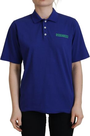 Dsquared2 Dsquared&sup2; Collared Writings Polo Short Sleeves Womens T-shirt (Pre-Owned)