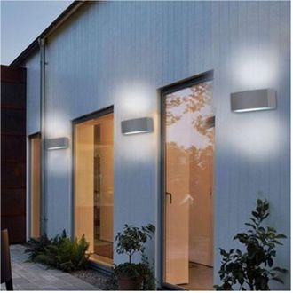 Trade Shop Trade Shop Traesio - Trade Shop - Applique A Parete Per Esterno Ip44 Attacco E27 Luce Lampada Da Muro Grigio Es29