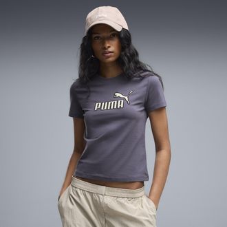 Puma T-shirt slim con logo Essentials Elevated No.1 Logo da donna, Abbigliamento, Grigio, XL