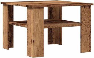 vidaXL Mesa de centro madera contrachapada madera antigua 60x60x42 cm vidaXL