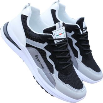 Generic Mens mesh Casual Running Heightening Trend Sneakers, Black, 7.5-11.5