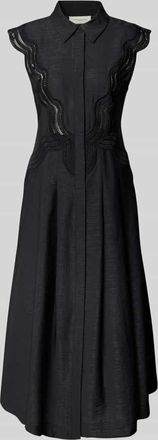 Copenhagen Muse Midikleid aus Viskose-Mix mit Lochspitze Modell COLE in Black, Größe L