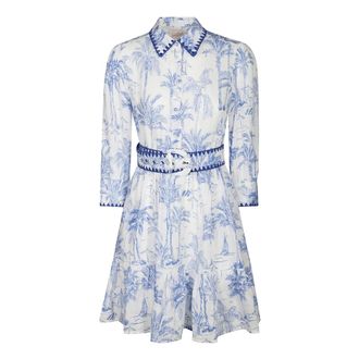 MC2 Saint Barth Shirt Dresses, female, Blue, Size: S Linen Summer Dress for Women