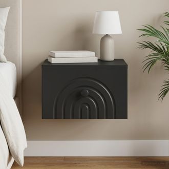 vidaXL Vidaxl Mobiletto Da Notte A Muro Con Cassetto Nero 33 X 34,5 X 20