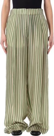 Dries Van Noten Green Loose Flat Front Pant