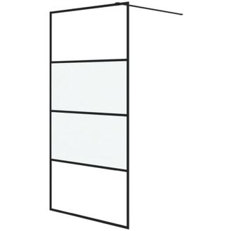 vidaXL Vidaxl - Mampara De Ducha Vidrio Esg Semiesmerilado Negro 100x195 Cm