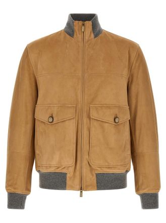 Brunello Cucinelli Light Brown Bomber Jacket