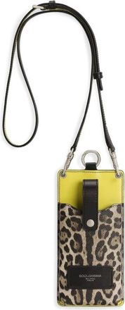 Dolce & Gabbana Dauphine Kalfsleer Cellphone Case - Heren - Telefoonaccessoires - Bruin - ONE Size - Leer - Accessoires