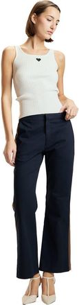 Cynthia Rowley Cotton Cropped Flared Pants in Navy at Nordstrom, Size 10