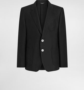 Dolce & Gabbana Portofino Single-breasted Linen Jacket - Man Suits And Blazers Black Linen 44