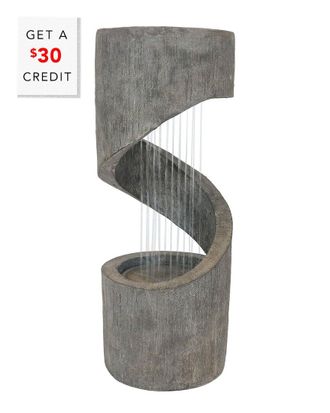 Sunnydaze Showering Spiral Outdoor Water Fountain 31in Water Feature w/ LED with $30 Credit