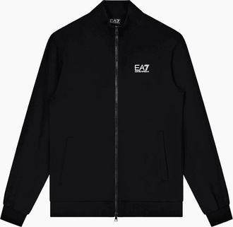 Emporio Armani Mens Lightweight Full Zip Funnel Neck Black Sweatshirt - Size: 42